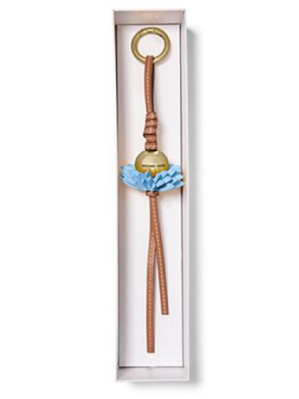 Michael Kors Leather Tassel Charm with Gold Accent & Blue Flower - Picture 3 of 5